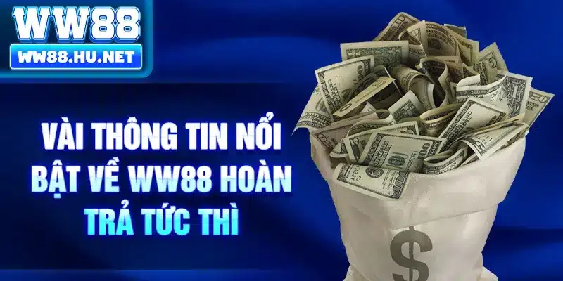 Vài thông tin nổi bật về WW88 hoàn trả tức thì